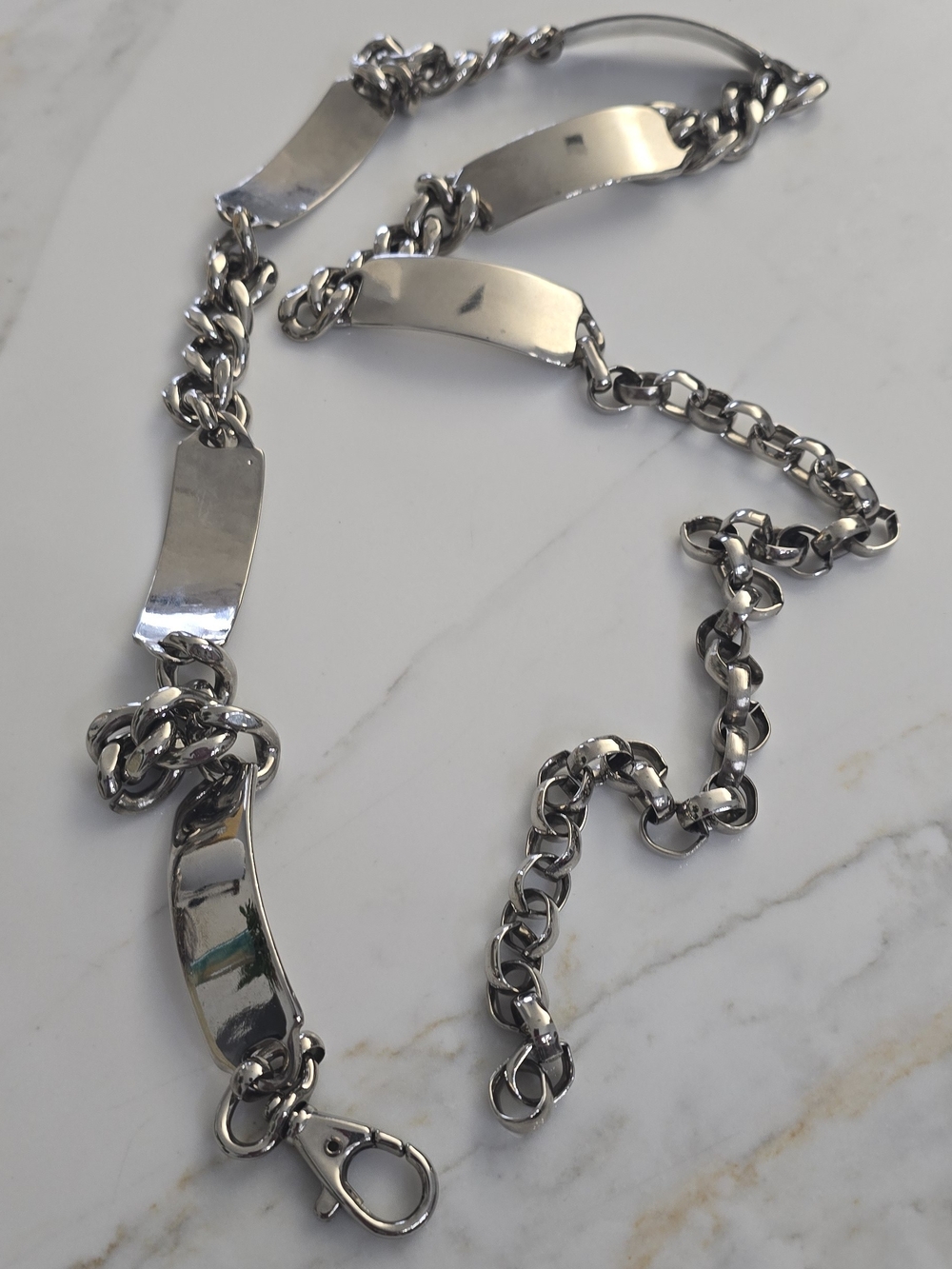 Sterling-Look Silver ID Link Necklace - Women Accessories